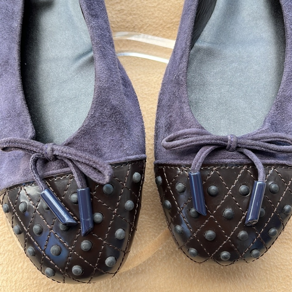Tod’s Purple Suede/Leather Ballet Flat Shoes - Picture 14 of 16